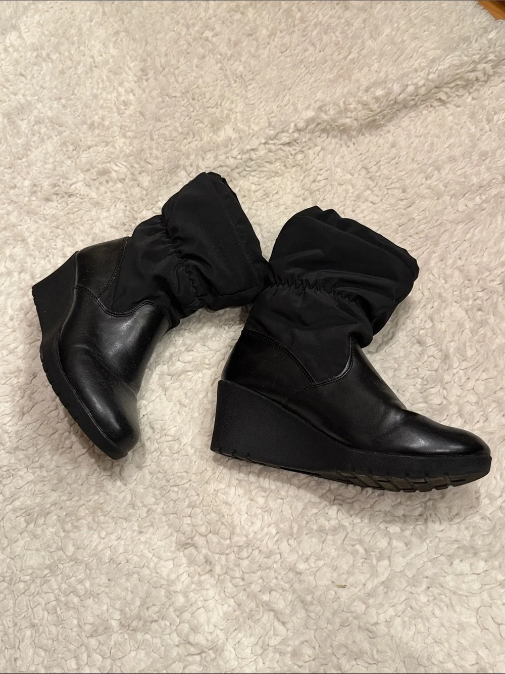 Wedge Ankle Boots in Black - Women's Winter Boots